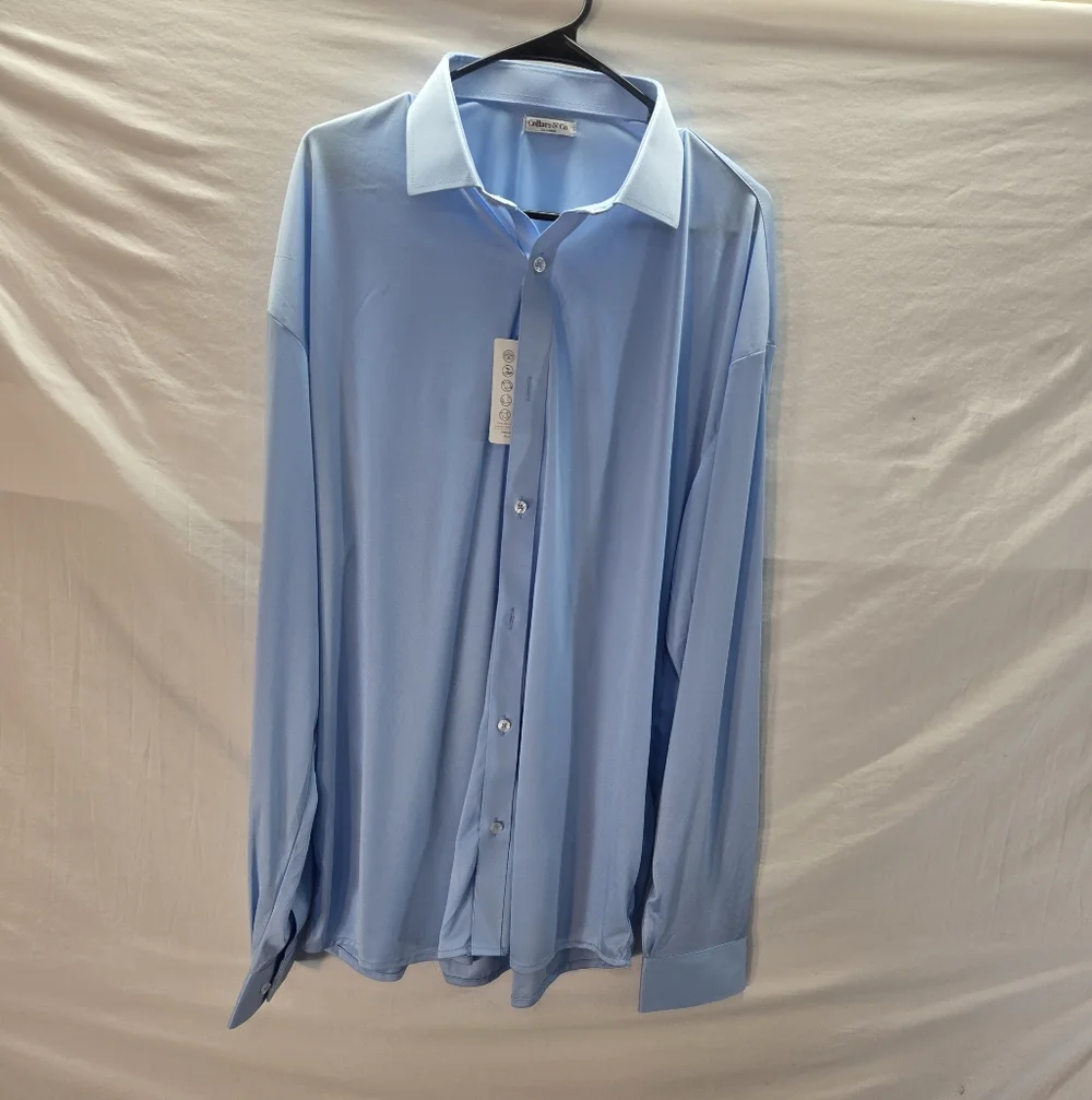 Collars & Co Men's 2XL Quattro Flex Dress Shirt Semi-Spread Collar New